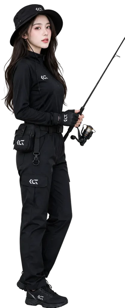 Fishing fashion in a minimalist studio Fishing fashion in a minimalist studio